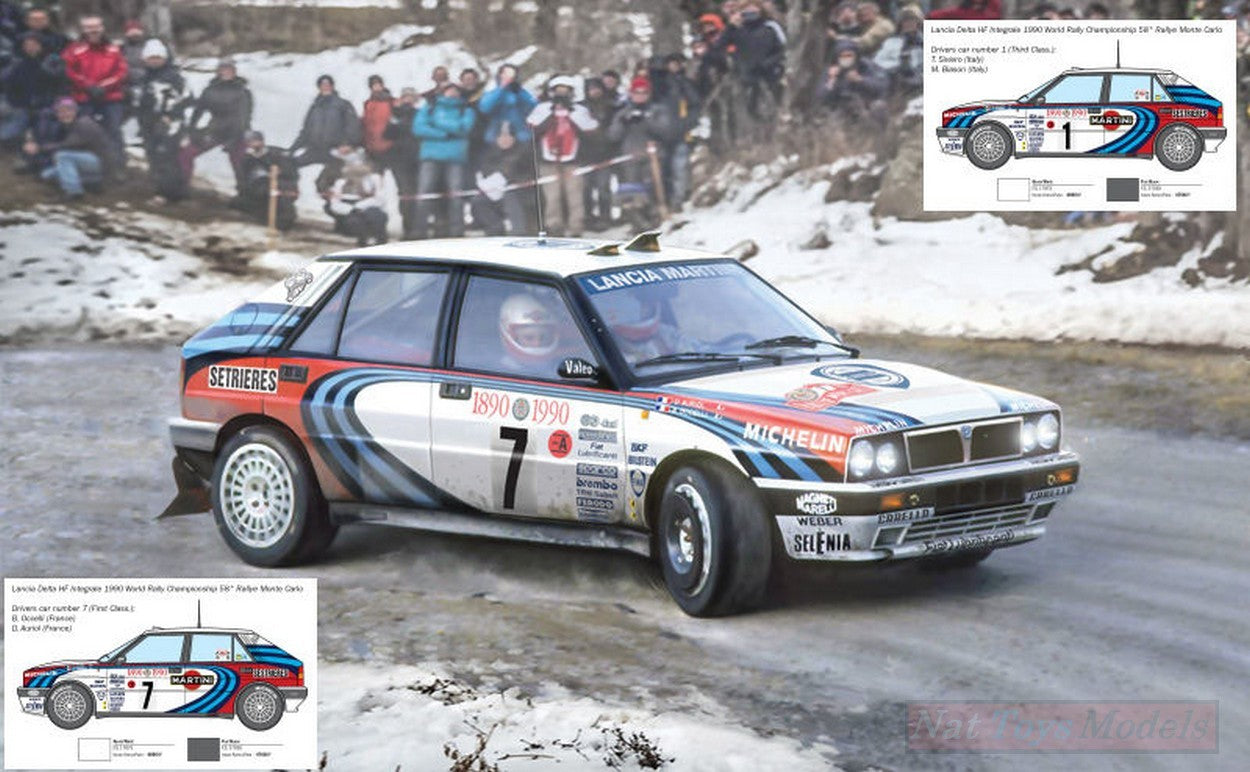 KIT DA MONTARE IN SCALA COMPATIBILE CON LANCIA DELTA HF INTEGRALE MONTE CARLO 1990 VERSION N.1 OR N.7 KIT 1:24 ITALERI IT3658