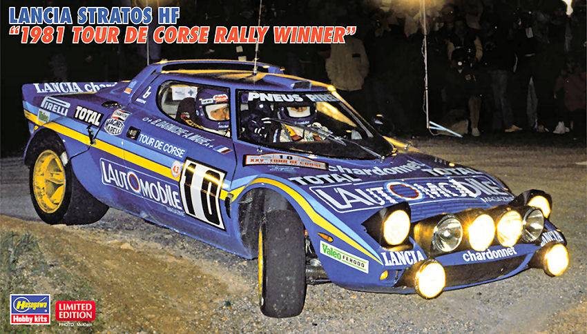 SCALE ASSEMBLY KIT COMPATIBLE WITH LANCIA STRATOS HF 1981 TOUR DE CORSE RALLY WINNER KIT 1:24 HASEGAWA HA20530