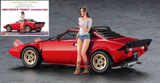 SCALE ASSEMBLY KIT COMPATIBLE WITH LANCIA STRATOS HF STRADALE W/ITALIAN GIRL'S FIHURE KIT 1:24 HASEGAWA HA20543