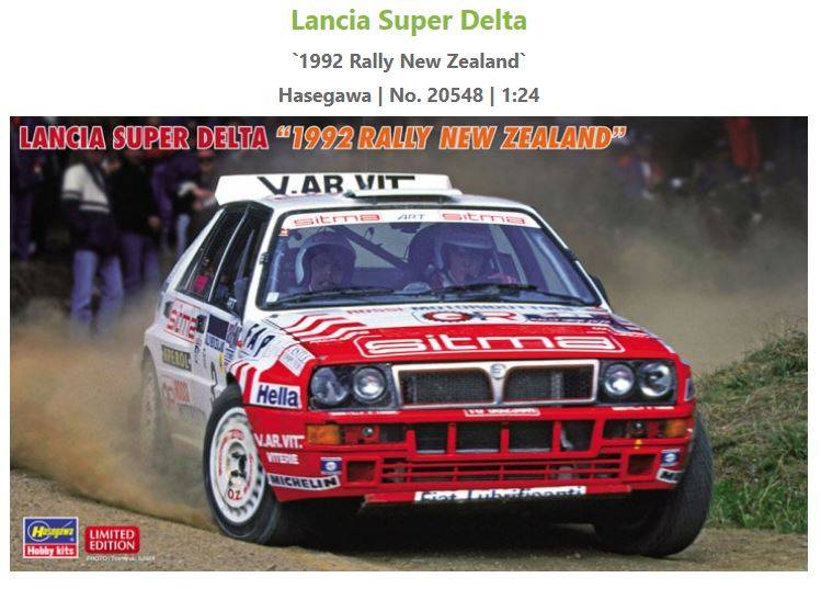 SCALE ASSEMBLY KIT COMPATIBLE WITH LANCIA SUPER DELTA RALLY NEW ZEALAND 1992 KIT 1:24 HASEGAWA HA20548