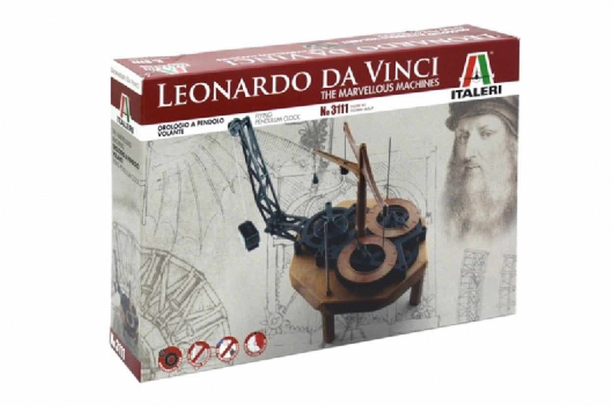 KIT DA MONTARE IN SCALA COMPATIBILE CON LEONARDO DA VINCI FLYING PENDULUM CLOCK DIM.BOX cm 31x21x6 KIT ITALERI IT3111