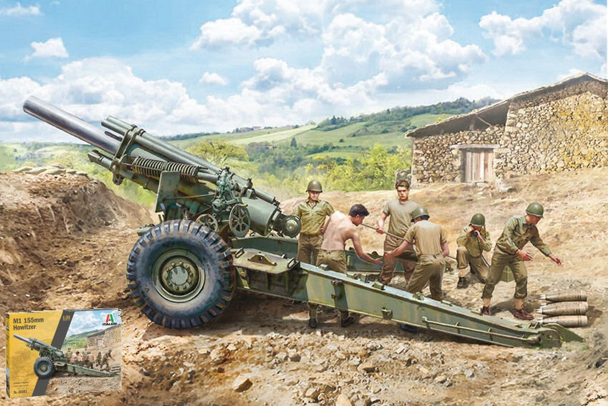 KIT TO ASSEMBLE IN SCALE COMPATIBLE WITH M1 155 mm HOWITZER WITH CREW KIT 1:35 ITALERI IT6581