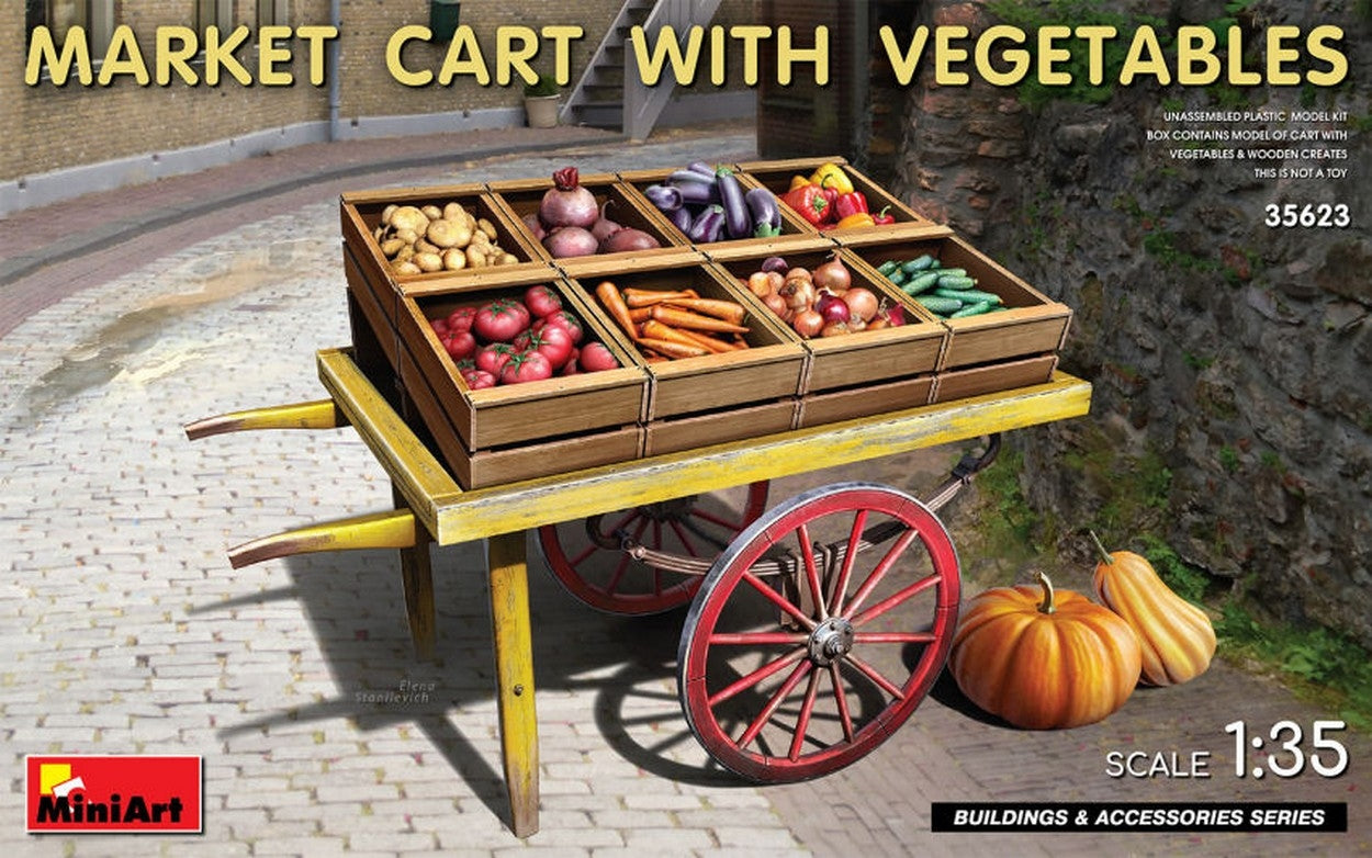 KIT DA MONTARE IN SCALA COMPATIBILE CON MARKET CART WITH VEGETABLES KIT 1:35 MINIART MIN35623