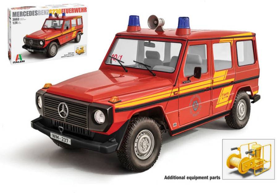 KIT TO BE ASSEMBLED IN SCALE COMPATIBLE WITH MERCEDES G230 FEUERWHER KIT 1:24 ITALERI IT3663