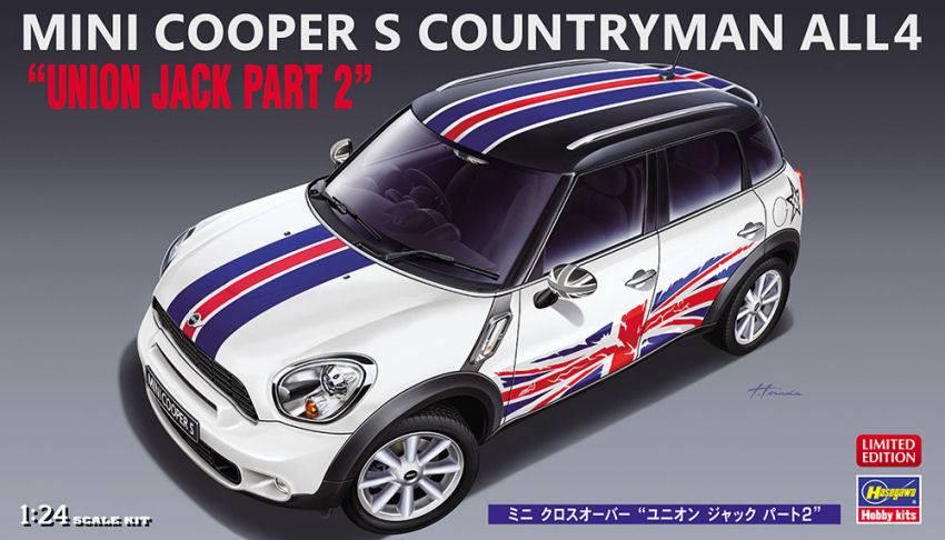 SCALE ASSEMBLY KIT COMPATIBLE WITH MINI COOPER S COUNTRYMAN ALL4 UNION JACK PART 2 KIT 1:24 HASEGAWA HA20532