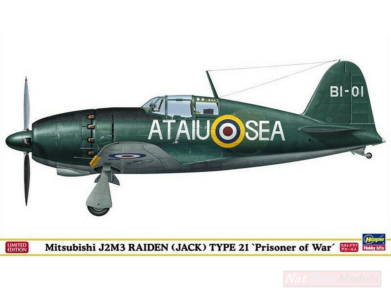 SCALE ASSEMBLY KIT COMPATIBLE WITH MITSUBISHI J2M3 RAIDEN TYPE 21 "PRISONER OF WAR" KIT 1:48 HASEGAWA HASSP305