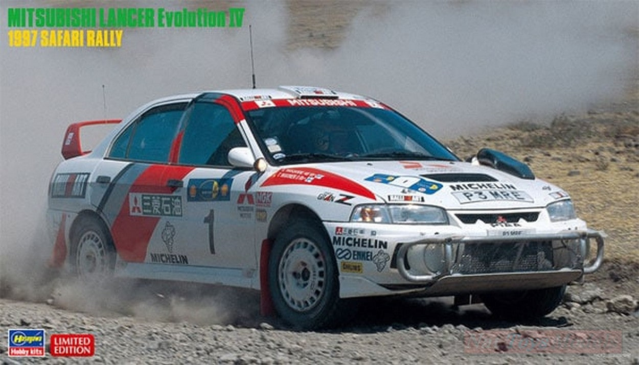 SCALE ASSEMBLY KIT COMPATIBLE WITH MITSUBISHI LANCER EVOLUTION IV SAFARI RALLY 1997 KIT 1:24 HASEGAWA HA20395