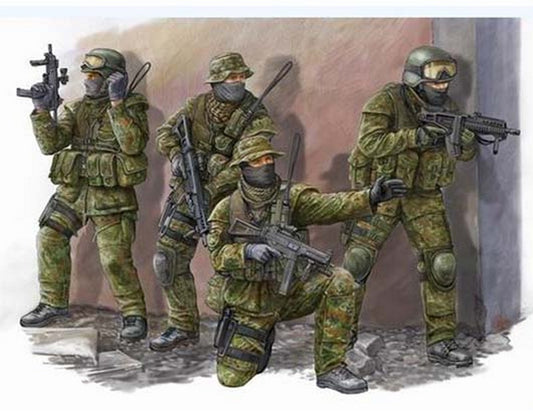 KIT D'ASSEMBLAGE À L'ÉCHELLE COMPATIBLE AVEC LE KIT DE COMMANDOS ALLEMAND MODERNE 1:35 TRUMPETER TP0422