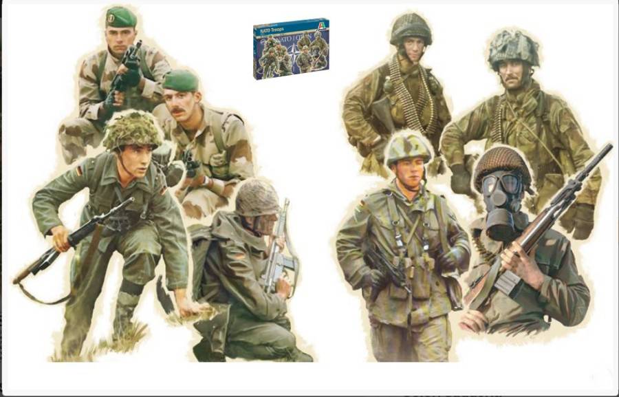 KIT DE MONTAGE À L'ÉCHELLE COMPATIBLE AVEC LES TROUPES DE L'OTAN KIT DES ANNÉES 1980 1:72 ITALERI IT6191