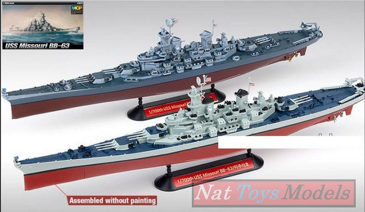 KIT D'ASSEMBLAGE À L'ÉCHELLE COMPATIBLE AVEC LE KIT DE NAVIRE USS MISSOURI BB-63 1:700 ACADEMY ACD14222