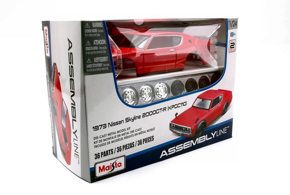 SCALE ASSEMBLY KIT COMPATIBLE WITH NISSAN SKYLINE 2000GT-R 1973 RED KIT 1:24 MAISTO MI39528