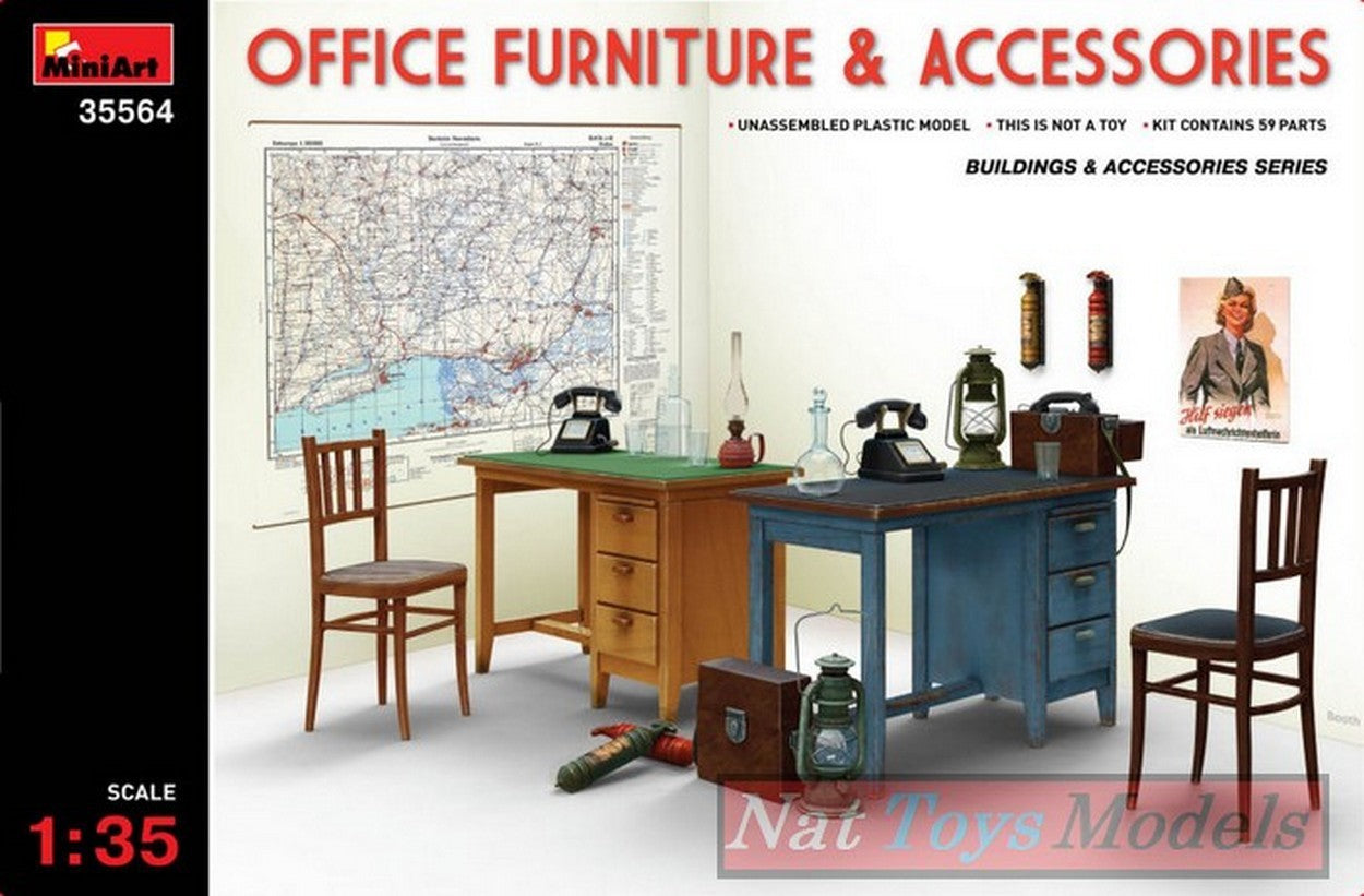 KIT TO ASSEMBLE IN SCALE COMPATIBLE WITH OFFICE SUPPLIES &amp; ACCESSORIES SET KIT 1:35 MINIART MIN35564