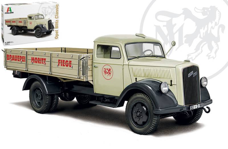 KIT À ASSEMBLER À L'ÉCHELLE COMPATIBLE AVEC KIT CAMION OPEL BLITZ CLASSIC 1:24 ITALERI IT3960