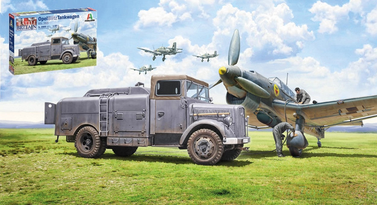 KIT DA MONTARE IN SCALA COMPATIBILE CON OPEL BLITZ TANKWAGEN KFZ.385 BATTLE OF BRITAIN 80th ANN.KIT 1:48 ITALERI IT2808