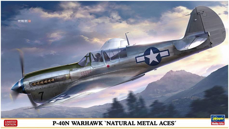 KIT DA MONTARE IN SCALA COMPATIBILE CON P-40N WARHAWK NATURAL METAL ACES KIT 1:48 HASEGAWA HA07516