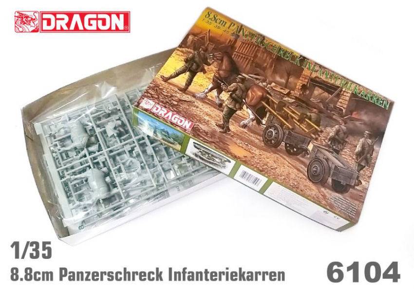 KIT DE MONTAGE À L'ÉCHELLE COMPATIBLE AVEC LE KIT PANZERSCHRECK INFANTERIEKARRE 1:35 DRAGON D6104