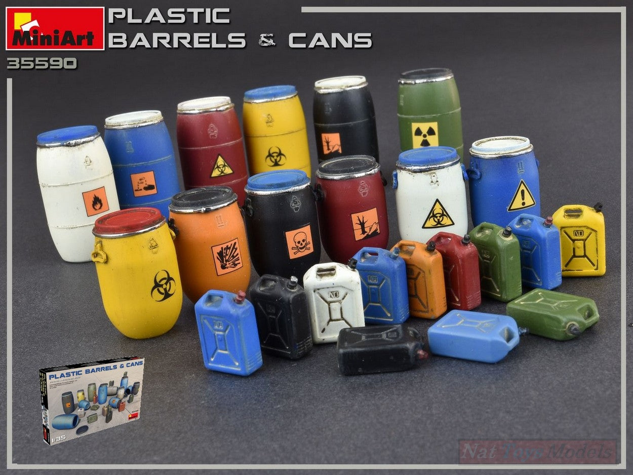 KIT TO ASSEMBLE IN SCALE COMPATIBLE WITH PLASTIC BARRELS &amp; CANS KIT 1:35 MINIART MIN35590