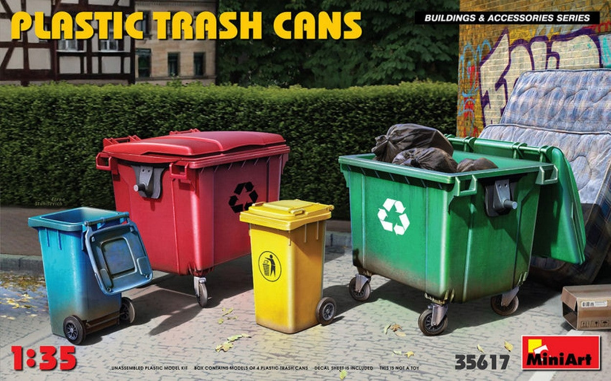 KIT DA MONTARE IN SCALA COMPATIBILE CON PLASTIC TRASH CANS KIT 1:35 MINIART MIN35617