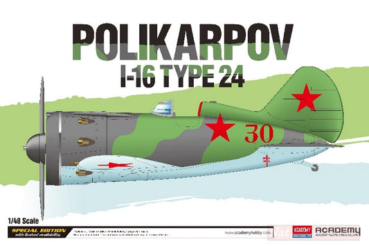 KIT DA MONTARE IN SCALA COMPATIBILE CON POLIKARPOV I-16 TYPE 24 KIT 1:48 ACADEMY ACD12314