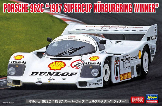 SCALE ASSEMBLY KIT COMPATIBLE WITH PORSCHE 962C 1987 SUPERCUP NURBURGRING WINNER KIT 1:24 HASEGAWA HA20603