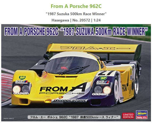 SCALE ASSEMBLY KIT COMPATIBLE WITH PORSCHE 962C N.27 WINNER 500 KM SUZUKA 1987 KIT 1:24 HASEGAWA HA20572