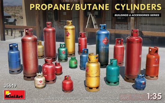 KIT TO ASSEMBLE IN SCALE COMPATIBLE WITH PROPANE-BUTANE CYLINDERS KIT 1:35 MINIART MIN35619