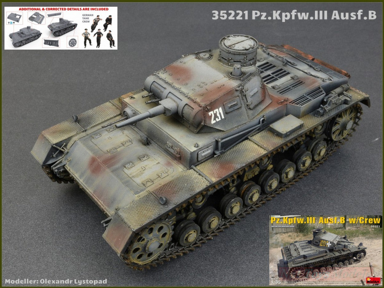 KIT DA MONTARE IN SCALA COMPATIBILE CON PZ.KPFW.III AUSF.B W/CREW KIT 1:35 KIT 1:35 MINIART MIN35221