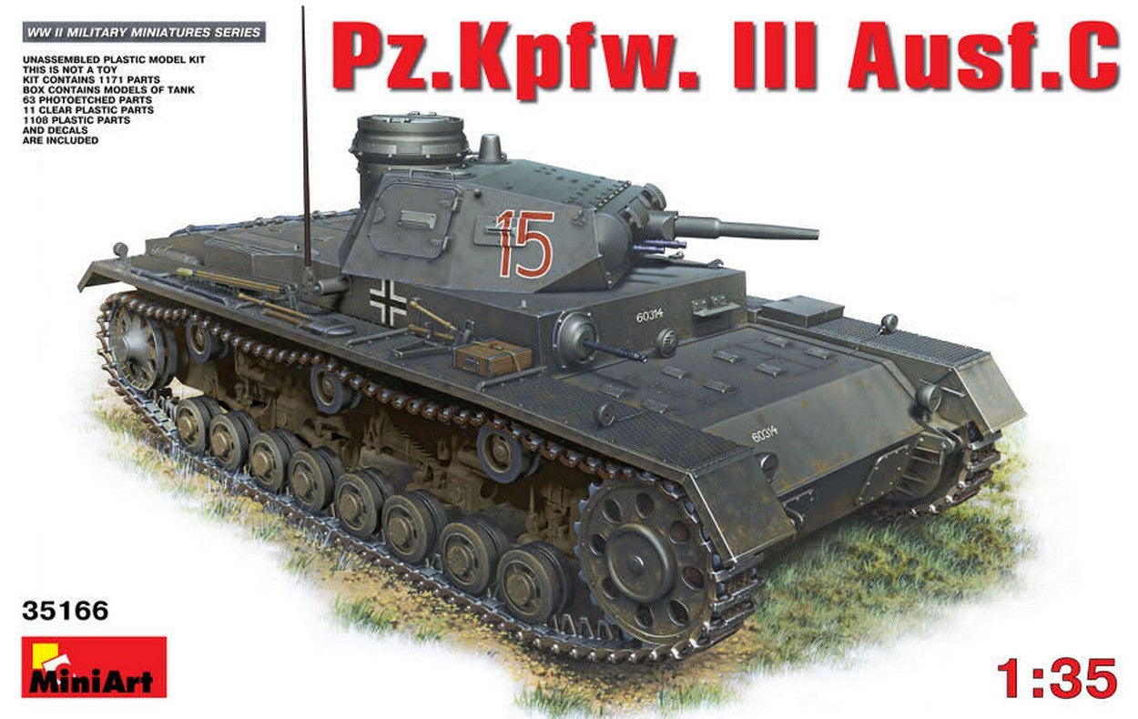 KIT DA MONTARE IN SCALA COMPATIBILE CON PZ.KPFW.III AUSF.C KIT 1:35 MINIART MIN35166