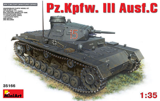 KIT TO BE ASSEMBLED IN SCALE COMPATIBLE WITH PZ.KPFW.III AUSF.C KIT 1:35 MINIART MIN35166