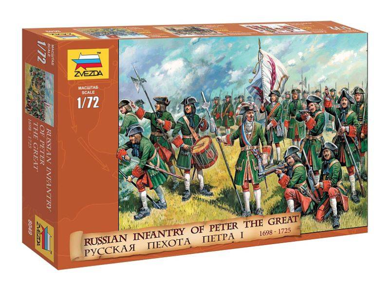 SCALE ASSEMBLY KIT COMPATIBLE WITH RUSSIAN INFANTRY OF PETER I KIT 1:72 ZVEZDA Z8049