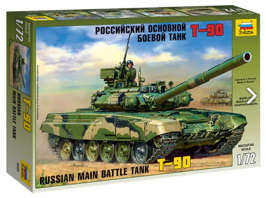 SCALE ASSEMBLY KIT COMPATIBLE WITH RUSSIAN MAIN BATTLE TANK T-90 KIT 1:72 ZVEZDA Z5020