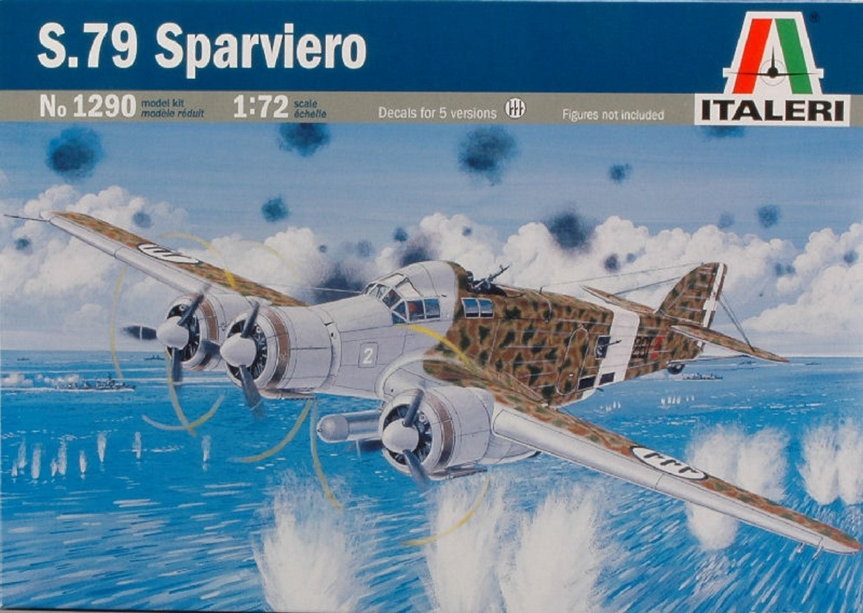 KIT TO BE ASSEMBLED IN SCALE COMPATIBLE WITH S 79 SPARVIERO KIT 1:72 ITALERI IT1290