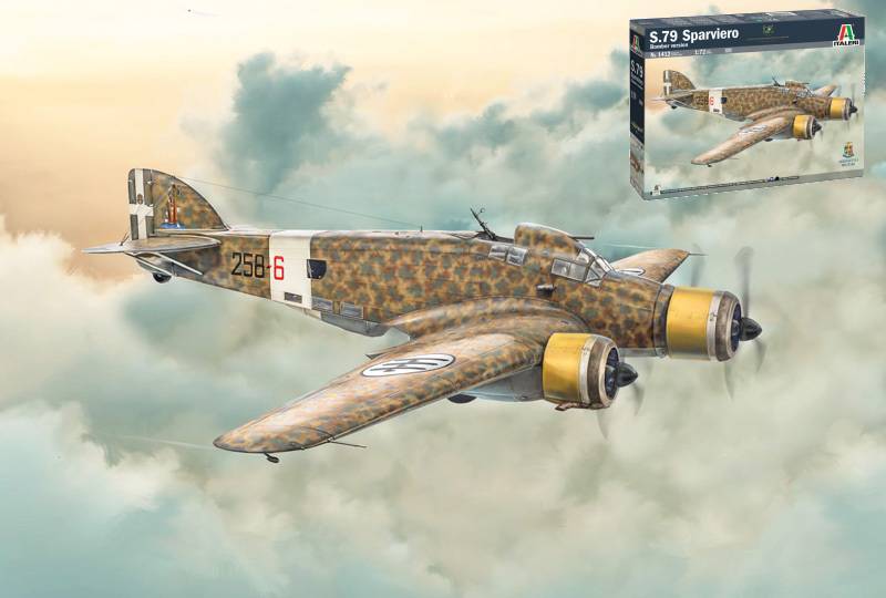 KIT TO BE ASSEMBLED IN SCALE COMPATIBLE WITH S.79 SPARVIERO BOMBER VERSION KIT 1:72 ITALERI IT1412