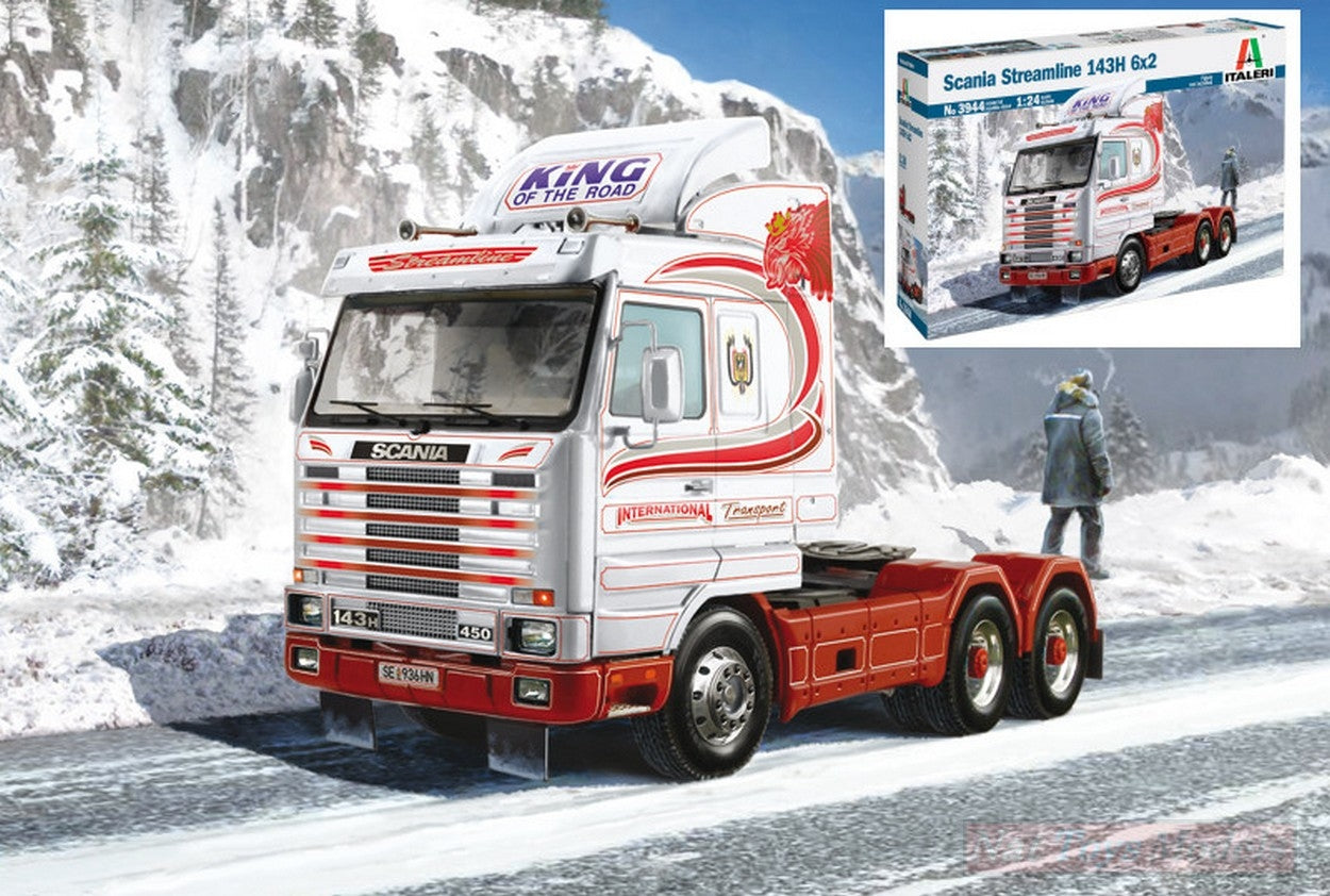 KIT TO BE ASSEMBLED IN SCALE COMPATIBLE WITH SCANIA STREAMLINE 143 H 6x2 KIT 1:24 ITALERI IT3944