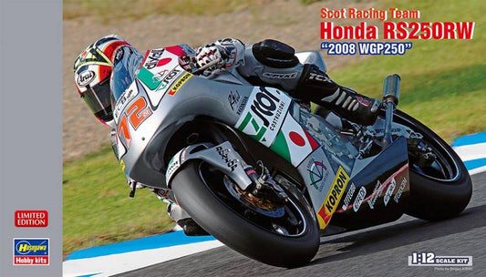 SCALE ASSEMBLY KIT COMPATIBLE WITH SCOT RACING TEAM HONDA RS250RW 2008 WGP250 KIT 1:12 HASEGAWA HA21748