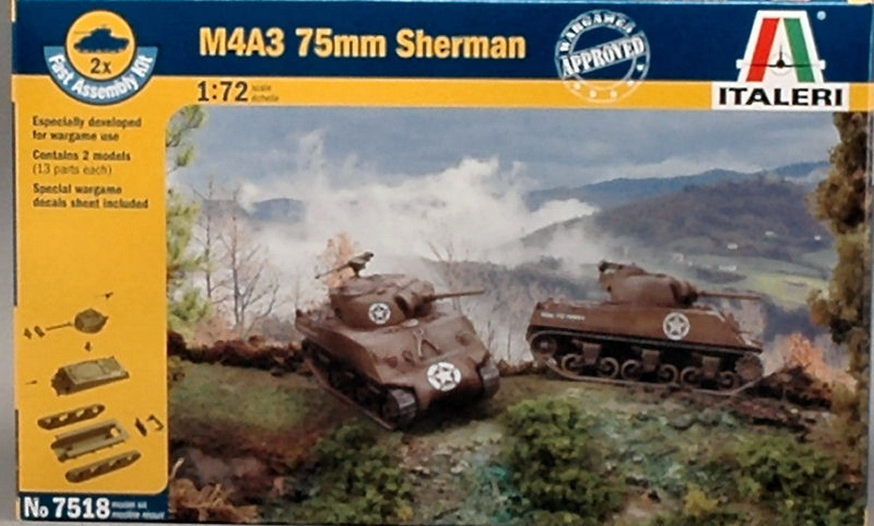 KIT TO ASSEMBLE IN SCALE COMPATIBLE WITH SHERMAN M4 A3 KIT 1:72 ITALERI IT7518