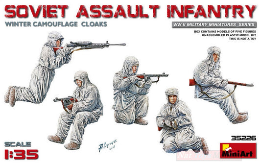 SCALE ASSEMBLY KIT COMPATIBLE WITH SOVIET ASSAULT INFANTRY WINTER CAMOUFLAGE CLOAKS KIT 1:35 MINIART MIN35226