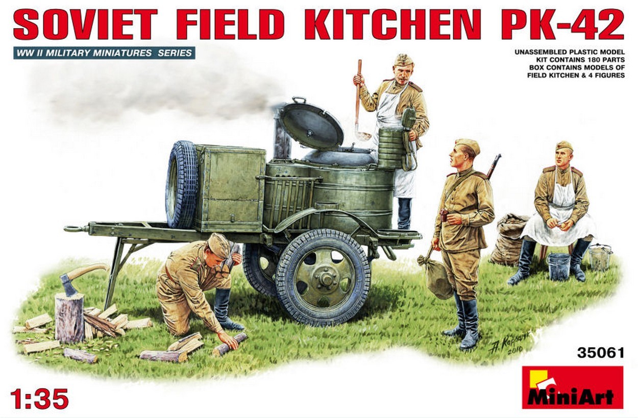 KIT DA MONTARE IN SCALA COMPATIBILE CON SOVIET FIELD KITCHEN KP-42 KIT 1:35 MINIART MIN35061