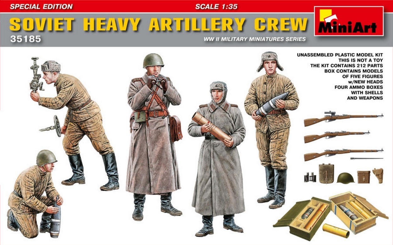 SCALE ASSEMBLY KIT COMPATIBLE WITH SOVIET HEAVY ARTILLERY CREW KIT 1:35 MINIART MIN35185