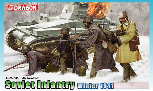 KIT DE MONTAGE À L'ÉCHELLE COMPATIBLE AVEC L'INFANTERIE SOVIÉTIQUE HIVER 1941 KIT 1:35 DRAGON D6744