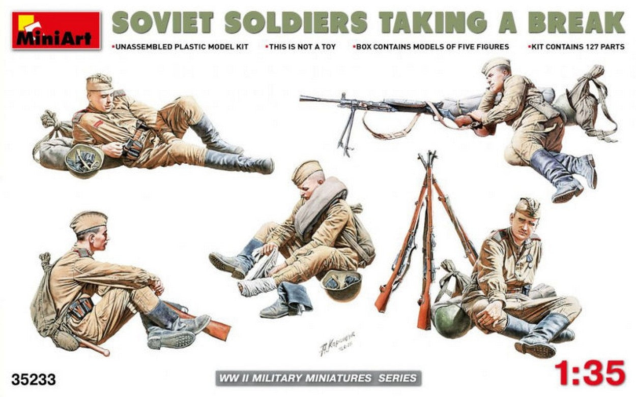 KIT DA MONTARE IN SCALA COMPATIBILE CON SOVIET SOLDIERS TAKING A BREAK KIT 1:35 MINIART MIN35233