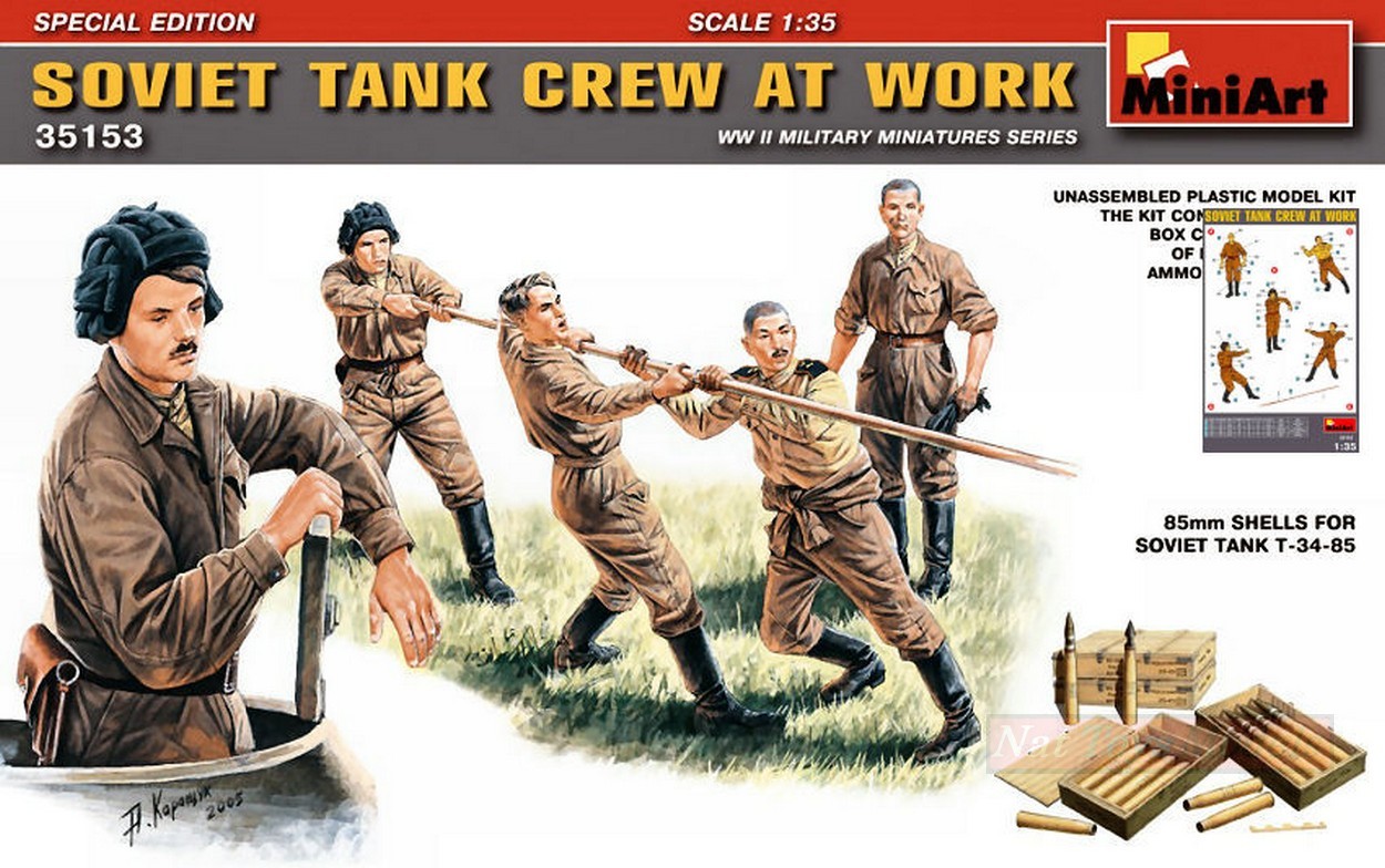 KIT DA MONTARE IN SCALA COMPATIBILE CON SOVIET TANK CREW AT WORK KIT 1:35 MINIART MIN35153