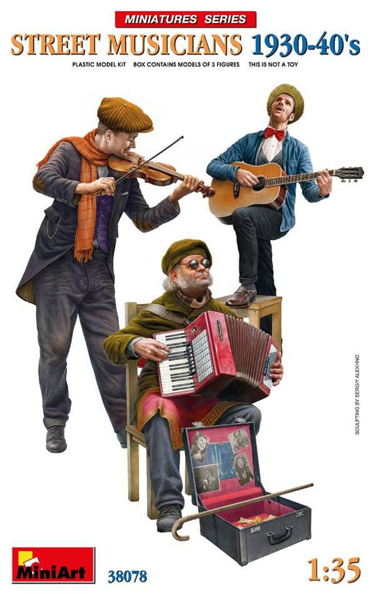 KIT DA MONTARE IN SCALA COMPATIBILE CON STREET MUSICIANS 1930-40KIT 1:35 MINIART MIN38078