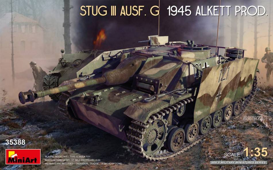 SCALE MOUNT KIT COMPATIBLE WITH STUG III AUSF. G 1945 ALKETT PROD. KIT 1:35 MINIART MIN35388