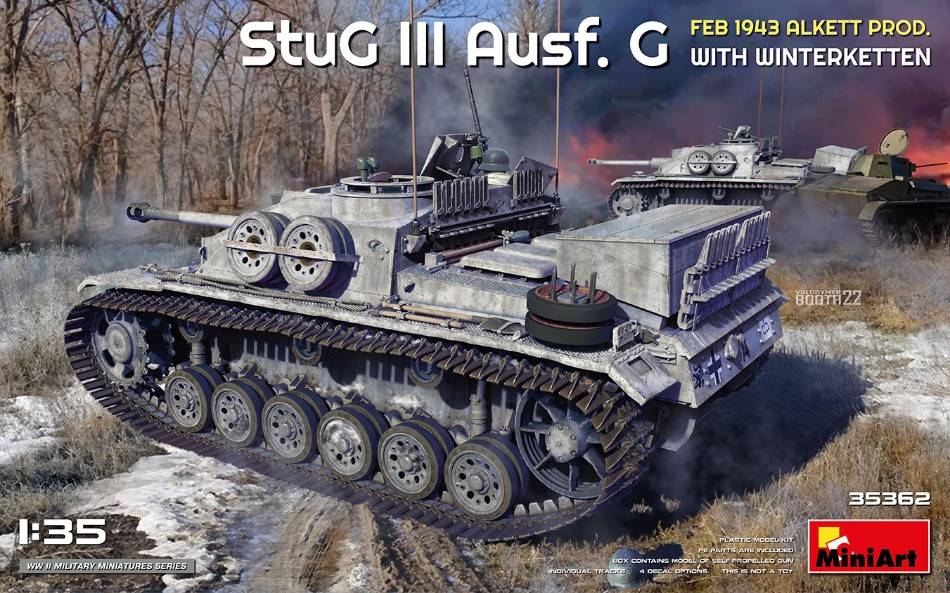 SCALE MOUNT KIT COMPATIBLE WITH STUG III AUSF. G FEB.1943 ALKETT PROD.WITH WINTERKETTEN KIT 1:35 MINIART MIN35362