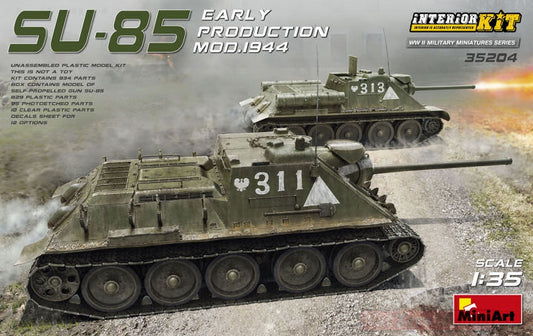 SCALE ASSEMBLY KIT COMPATIBLE WITH SU-85 EARLY PRODUCTION MOD.1944 INTERIOR KIT 1:35 MINIART MIN35204