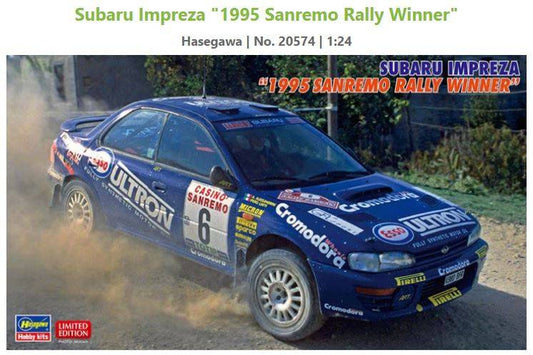 SCALE ASSEMBLY KIT COMPATIBLE WITH SUBARU IMPREZA N.6 WINNER SANREMO RALLY 1995 KIT 1:24 HASEGAWA HA20574