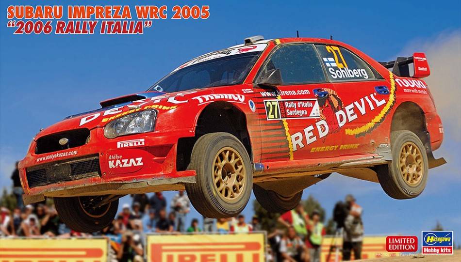 SCALE ASSEMBLY KIT COMPATIBLE WITH SUBARU IMPREZA WRC-2005 2006 RALLY ITALIA KIT 1:24 HASEGAWA HA20614