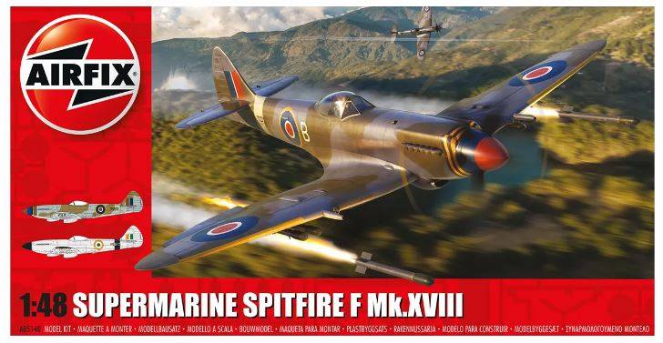 KIT DE MONTAGE À L'ÉCHELLE COMPATIBLE AVEC SUPERMARINE SPITFIRE F MK XVIII KIT 1:48 AIRFIX A05140