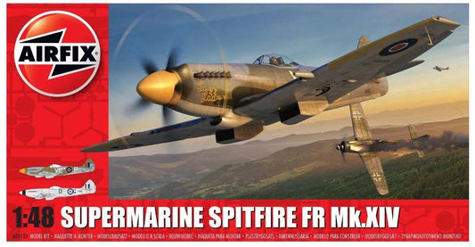 KIT DE MONTAGE À L'ÉCHELLE COMPATIBLE AVEC SUPERMARINE SPITFIRE FR Mk.XIV KIT 1:48 AIRFIX A05135